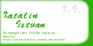 katalin istvan business card