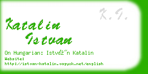 katalin istvan business card